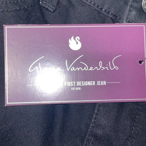 Gloria Vanderbilt Amanda Slim Leg Jeans Black Size 6 Average Embroidered Pockets - Picture 8 of 12